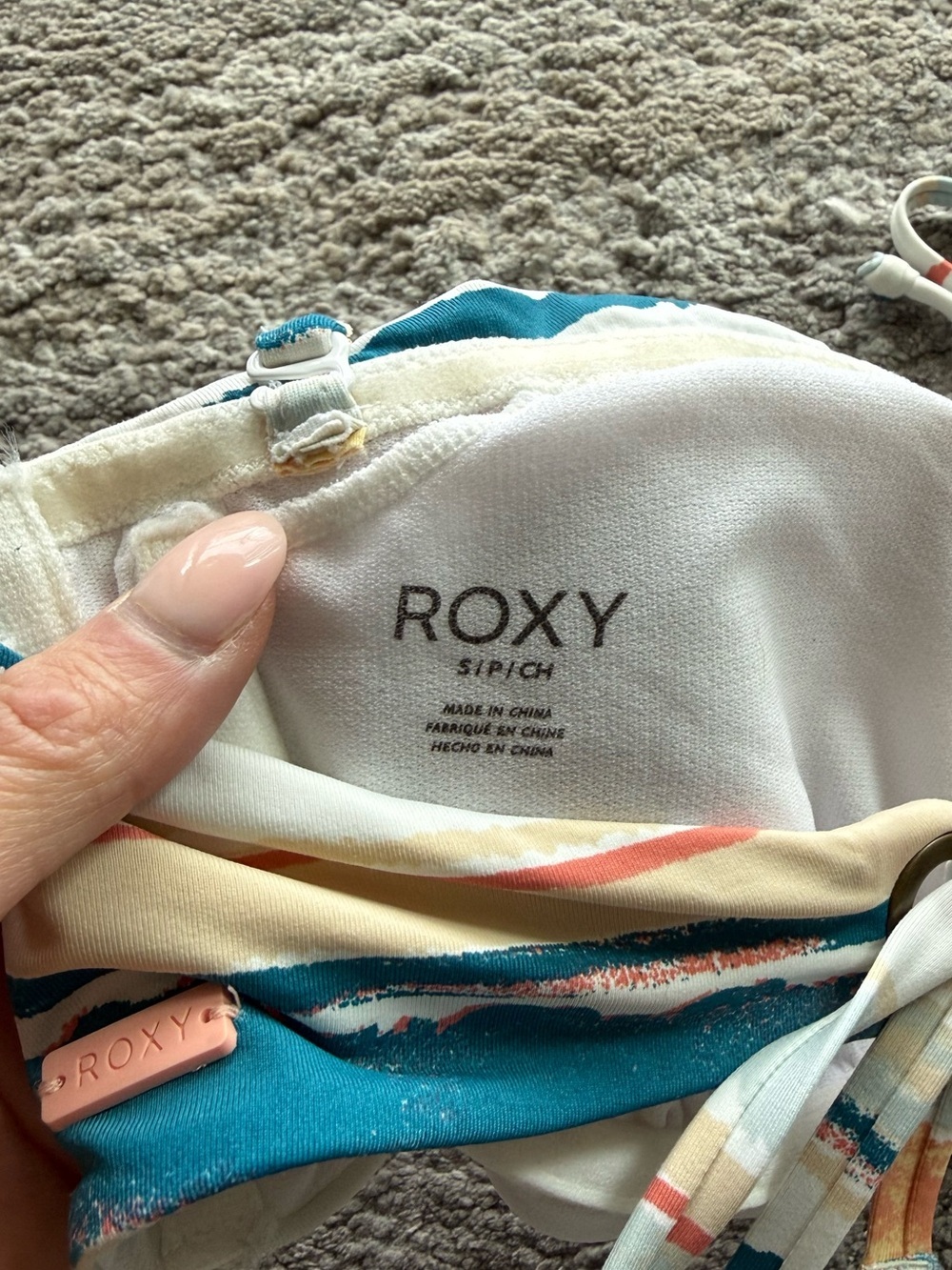 Roxy Strapless Bandeau Swim Bikini Top | S - Picture 4 of 5